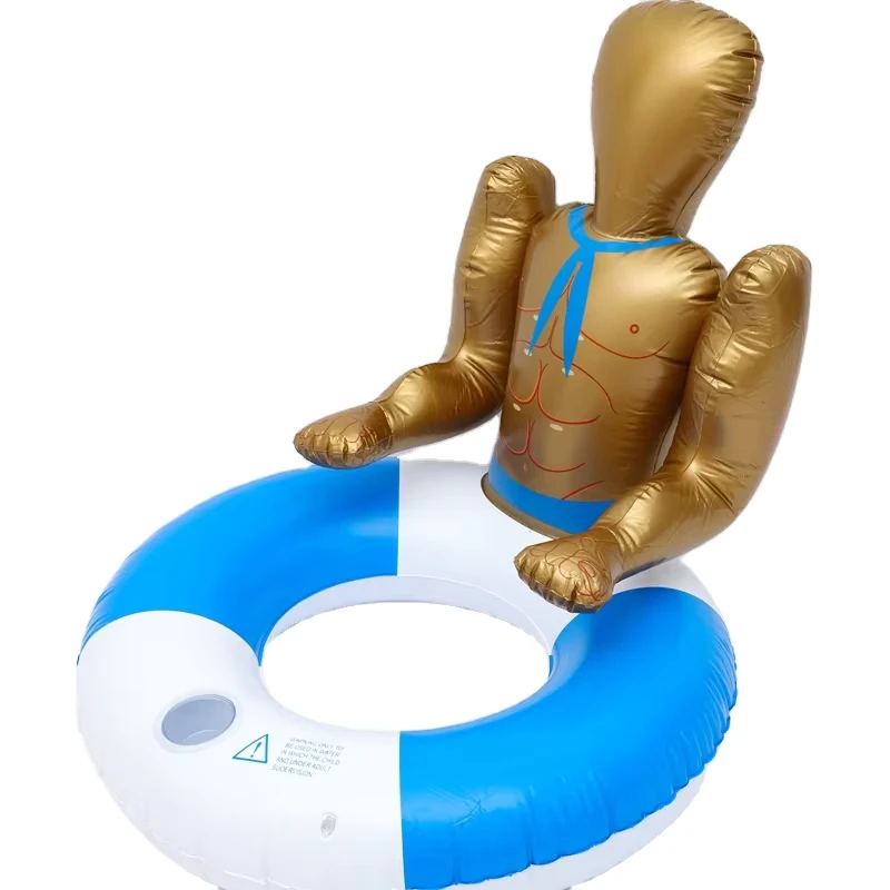 Custom Foldable PVC Pool Float Bachelorette Hen Party Blow Doll Funny Bride Groom Husband Inflatable Eco Friendly Lightweight