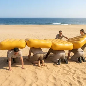 Custom Fun Sports Toys Inflatable As One Cooperative Game Relay Game Inflatable Team Building Game