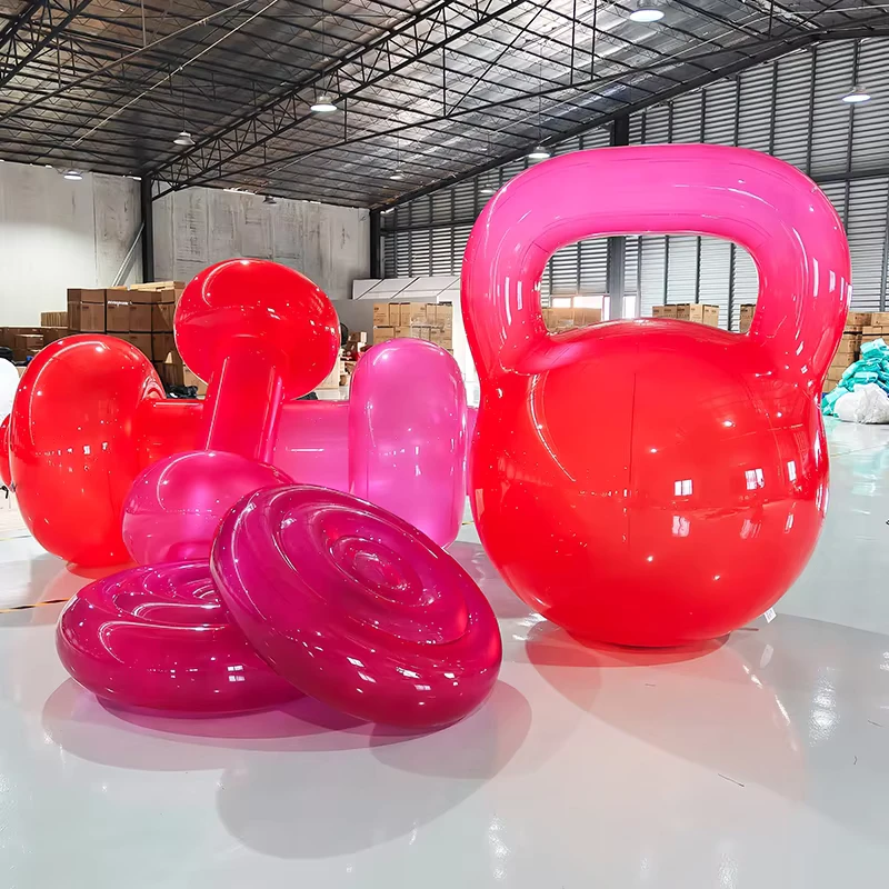 Modelo de Haltere Inflável Gigante Personalizado para Publicidade em Equipamentos de Fitness
