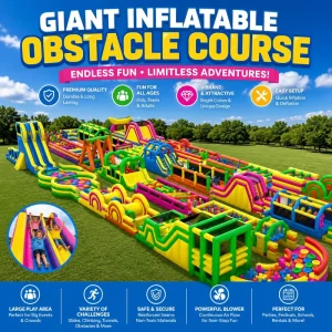 Custom Giant Commercial Inflatable Obstacle Course Adventure Park Kids Inflatable Playground for Events Rental Business