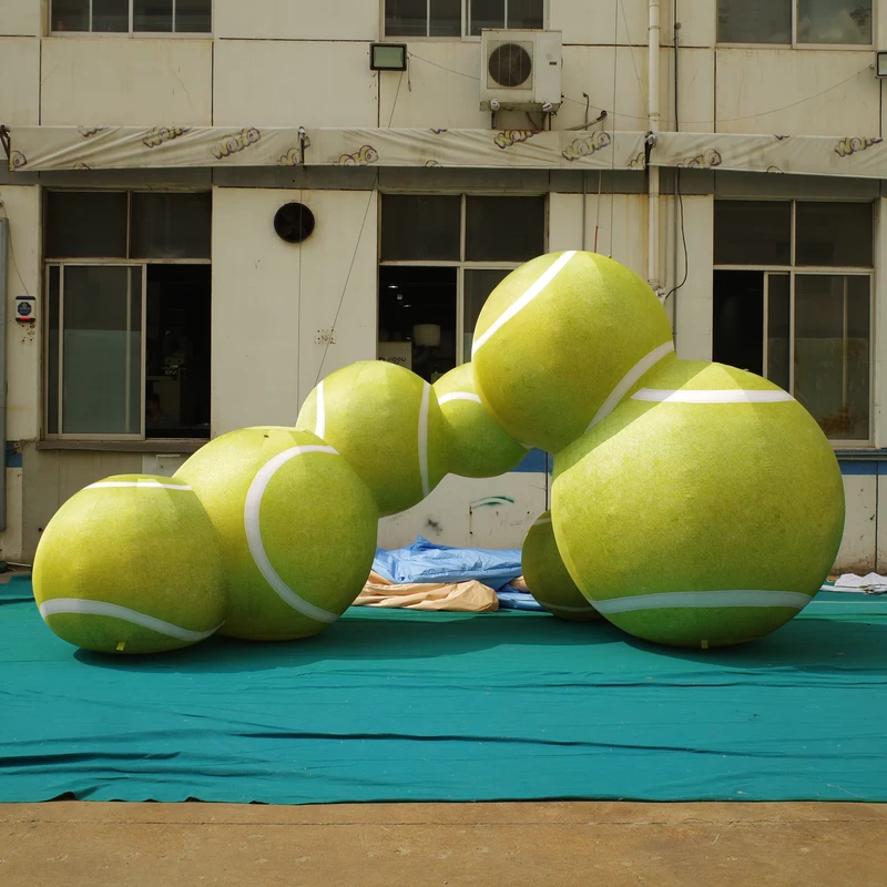 Custom Giant Inflatable Advertising Tennis Sports Ball Balloon Sphere with Built In Fan for Event Festival Party Decor