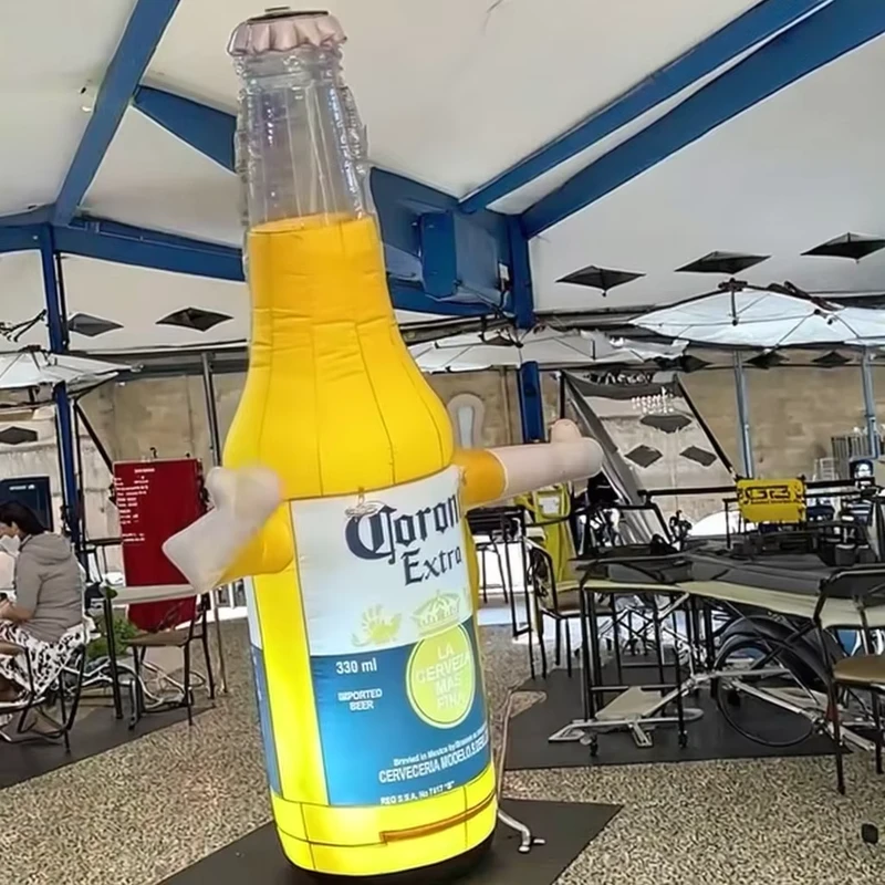 Forma di Bottiglia di Birra Gonfiabile Gigante Personalizzata per Promozione all'Aperto