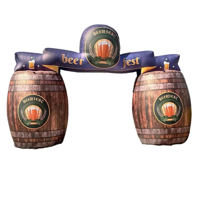 Arco Gonfiabile Personalizzato a Forma di Barile di Birra per Festival Ingresso Gonfiabile Modello Pubblicitario