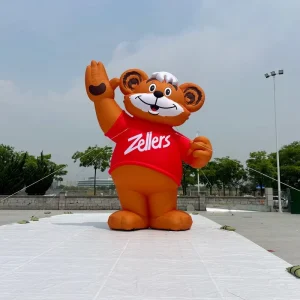 Custom Giant Inflatable Brown Bear Decoration 20ft Oxford Cloth Windproof Waterproof Advertising Inflatable Cartoon Bear Mascot