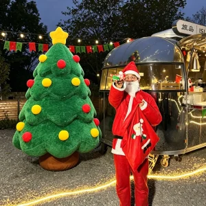 Custom Giant Inflatable Christmas Tree with Balls & Star Oxford Cloth Waterproof Easy Setup Christmas Decoration Inflatable Tree