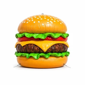 Custom Giant Inflatable Hamburger Advertising Balloon for Burger Restaurant Grand Opening and Outdoor Food Festival Display