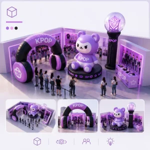 Modèles Gonflables Géants Personnalisés y compris Arches et Cabines Photo pour Événements KPOP