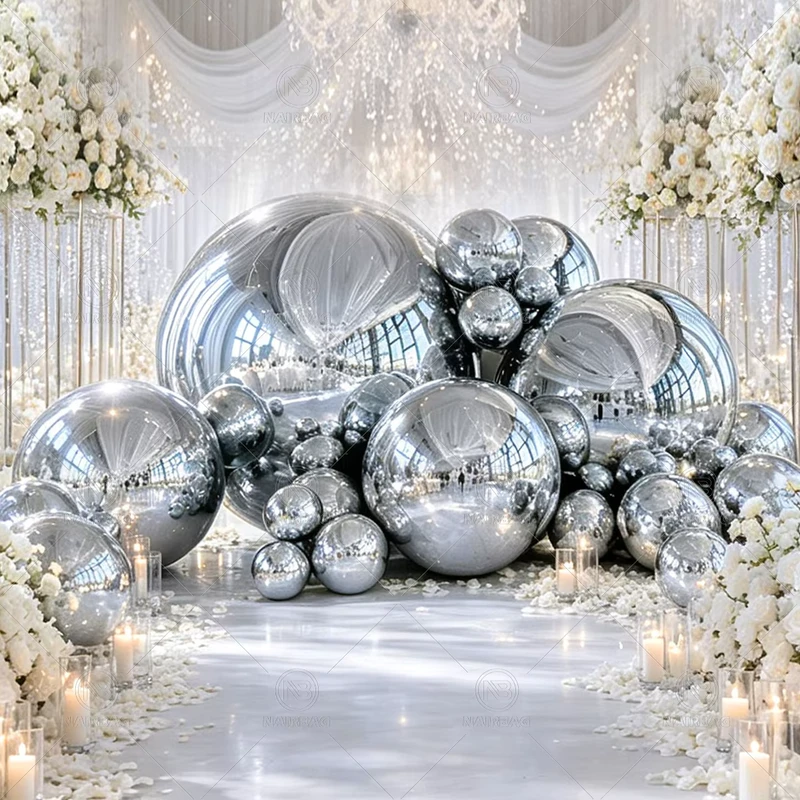 Esfera Inflable Gigante de Espejo Personalizada de PVC para Decoración de Eventos de Boda y Fiesta de Navidad