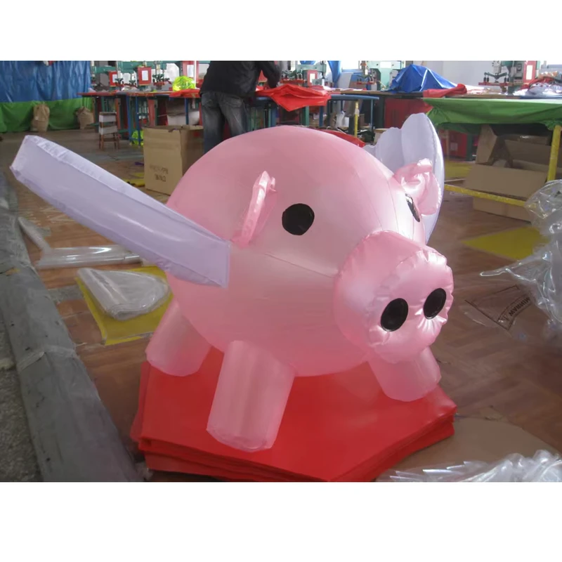 Custom Giant Pink Pig Inflatable Balloon Vivid Outdoor Advertising Decor