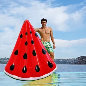 Gonfiabile a forma di anguria gigante, zattera da piscina, anello da nuoto per adulti, confezione premium, modello di imbarcazione oceanica