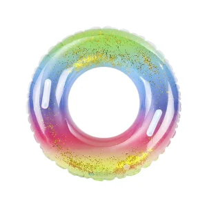 Custom Glitter Baby Swimming Ring Float Kids Inflatable Swim Ring