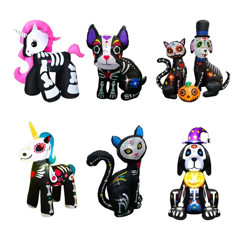 Custom Halloween Animal Skeleton Inflatable with LED Lights Outdoor Yard Decor