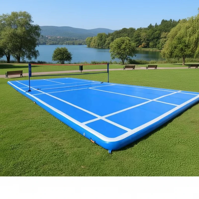Terrain de volley-ball gonflable de haute qualité pour jeux nautiques, court de pickleball personnalisé