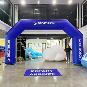 Arco Inflável Publicitário Personalizado com Faixa - Arco Inflável à Prova de Água para Linha de Partida e Chegada - Arco de Evento Inflável