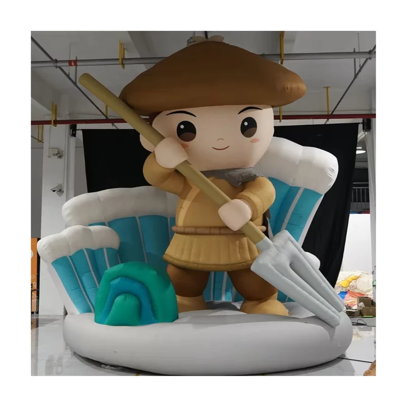 Modèle de Garçon Gonflable en Forme Humaine pour Publicité Personnalisée avec Chapeau