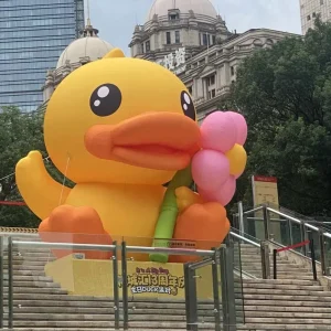 Custom Inflatable Advertising Large Fun Pool Games Summer Outdoor Activities Duck Bright Yellow Design 8-10ft Inflatable