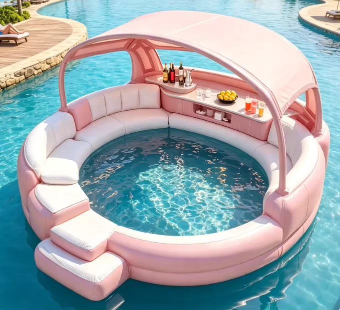 Tenda Bar Inflatable Tahan Udara Kustom untuk Dewasa, Pesta Dalam Ruangan, Bar Kolam Renang, Acara Rumah Pantai 4*4m