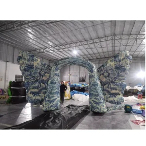 Custom Inflatable Angel Wing Arch Digital Print Animal Forest Pattern Inflatable Archway for Advertising Promotion