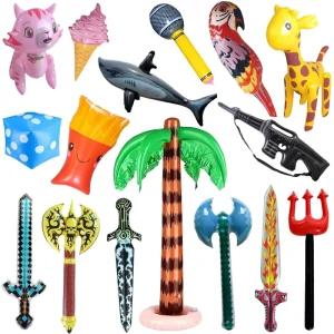 Juguetes inflables de animales personalizados, espada, cuchillo, martillo inflables para accesorios de fiesta, balón inflado, árbol alienígena, kits de playa y piscina