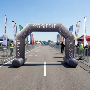 Custom Inflatable Arch Square Blue Yellow White Advertising Promotion Exhibition Market Opening Event