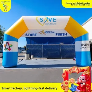 Custom Inflatable Arch Square Blue Yellow White Advertising Promotion Exhibition Market Opening Event