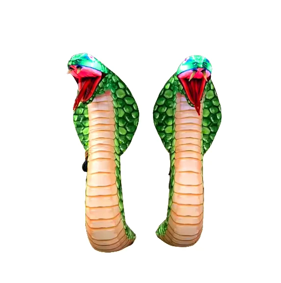 Model Seni Inflatable Kustom Balon Ular Bentuk Bunga Iklan LED Kain Oxford Penuh Warna Dyesublimasi