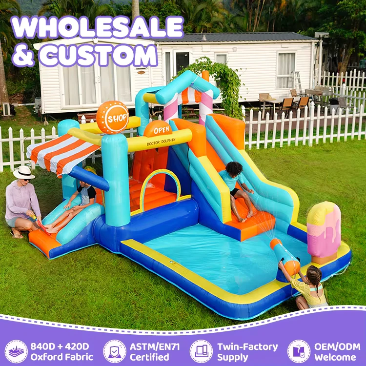 Castello Gonfiabile Personalizzato con Scivolo Acquatico Combo Certificato EN71 CE, Servizio OEM ODM Disponibile