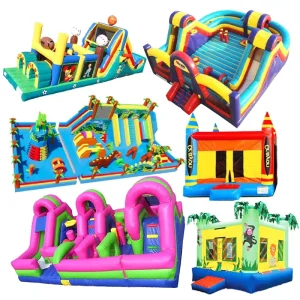 Custom Inflatable Bouncer Various Themes Large Obstacle Course with Slide Commercial PVC Bouncy Castle for Kids Outdoor Rental