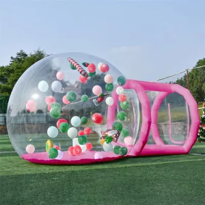 Custom Inflatable Bubble Tent Iridescent Bubble House for Party Pink