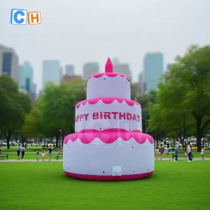 Gran juguete inflable de pastel de cumpleaños personalizado, inflable grande para decoración de festivales