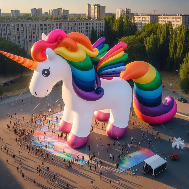कस्टम inflatable कैरेक्टर विशाल यूनिकॉर्न मॉडल कार्टून कला मूर्तिकला गुब्बारा प्रकार