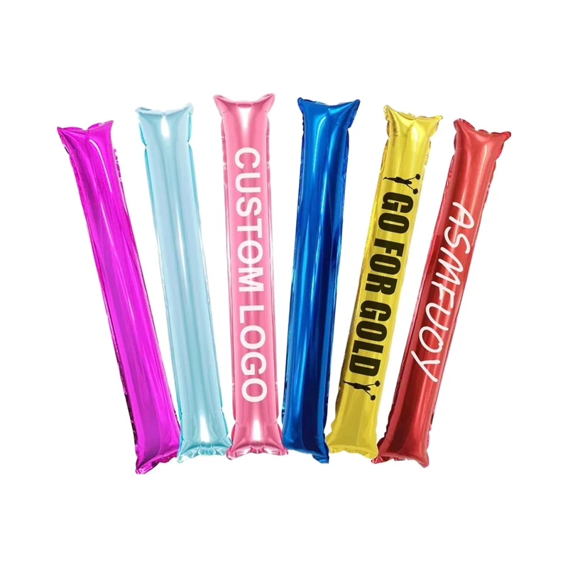 Bastones de Animación Inflables Personalizados, Foil Bam Bam, Palos de Ruido para Eventos Deportivos 60x10cm (23in)