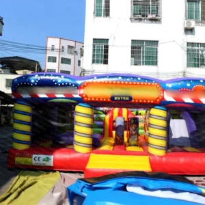 Custom Inflatable Circus Playground Combo Fun Fair Park Carnival Playland Bounce House with Easy Setup