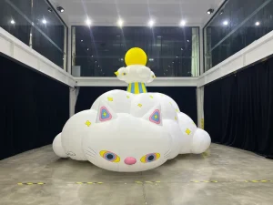 Custom Inflatable Cloud Cat Advertising Inflatable Cloud Giant Inflatable Mascot Cat Cartoon Model for Alice’s Wonderland Theme