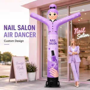 Custom Inflatable Dancers Cartoon Lady Sky Tube Puppet Suitable for Opening Promotions and Street Marketing in Nail Salons