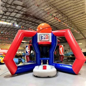 Jogo de Carnaval Personalizado de Basquetebol Inflável com Casa de Salto em Forma de Estrela e Plataforma de Salto Inflável