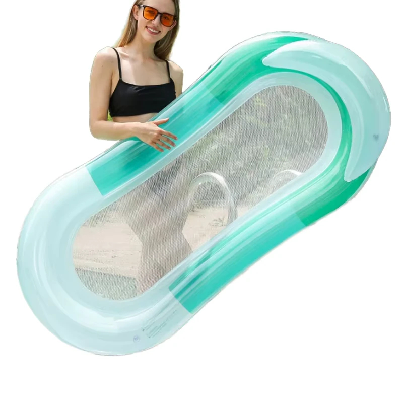 Aangepaste opblaasbare drijvende zwembadstoel, opblaasbaar drijvend waterbed voor buiten