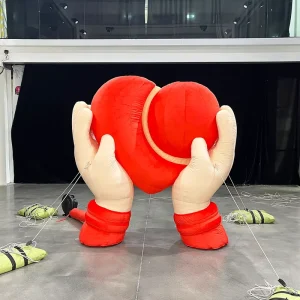 Custom Inflatable Heart in Hands for Valentine’s Day Advertising Inflatable Red Heart Art Outdoor Inflatable Decoration