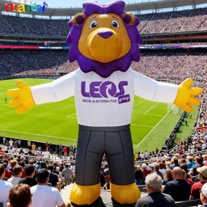 Custom Inflatable Mascot Lion Cartoon Costume OEM with LED Light for Advertising Event Party Trade Show Branding Factory Price