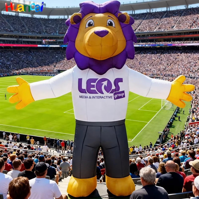 Custom Inflatable Mascot Lion Cartoon Costume OEM with LED Light for Advertising Event Party Trade Show Branding Factory Price