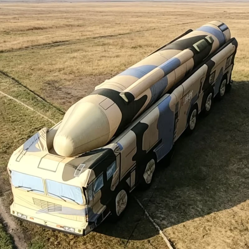 Camion Decoy Missili Gonfiabili Personalizzati Modello Veicolo Radar Camouflage Tessuto Oxford PVC Impermeabile per Simulazione all'Aperto