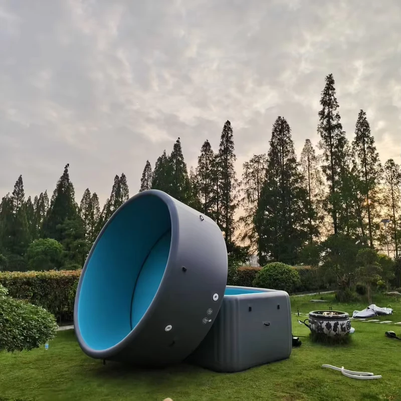 สระว่ายน้ำ Inflatable แบบกำหนดเอง Drop Stitch PVC สำหรับครอบครัว เด็ก สุนัข และสัตว์เลี้ยง เล่นน้ำกลางแจ้งในฤดูร้อน