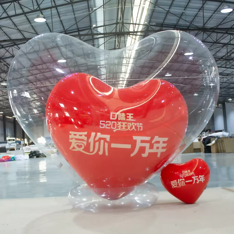 Individuell aufblasbares rotes Herz-Liebesballon für Verlobung, Valentinstag, Hochzeitsbühne, Partydekoration, Werbung