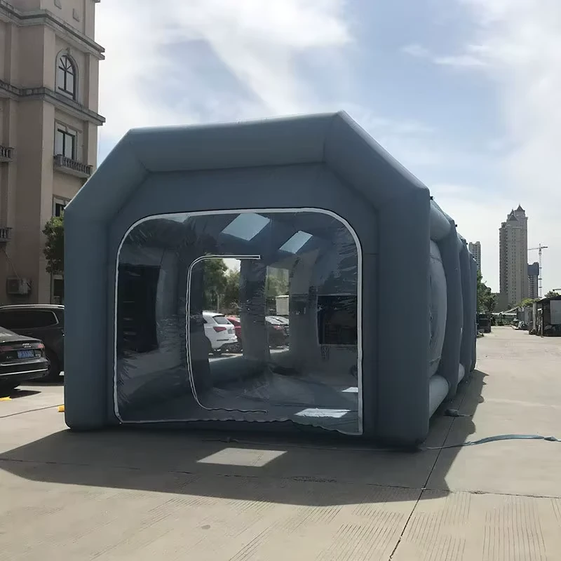 カスタムインフレータブル スプレー ペイントブース ブロワー付き ポータブルオックスフォードファブリック 車用ペイントテント OEM