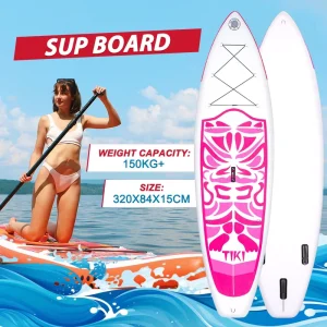 Custom Inflatable Stand up Paddle Board Super Wide SUP Board 320cm Max Load 180kg for Outdoor Surfing