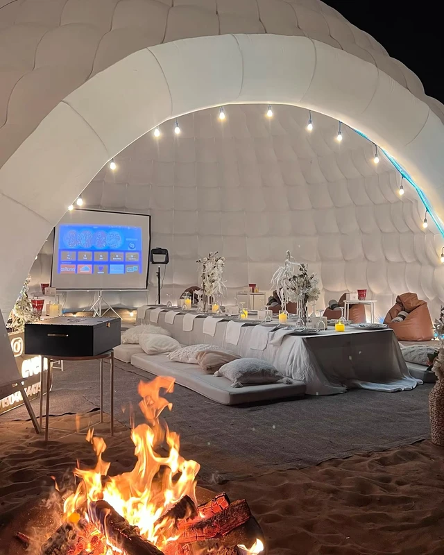 Tenda Inflatable Kustom Tahan Air, Tenda Acara Inflatable Besar, Tenda Dome Pesta Inflatable Putih