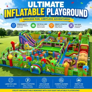 Custom Inflatable Theme Park Playground Commercial Inflatable Obstacle Course Indoor Outdoor Inflatable Adventure Park for Kids