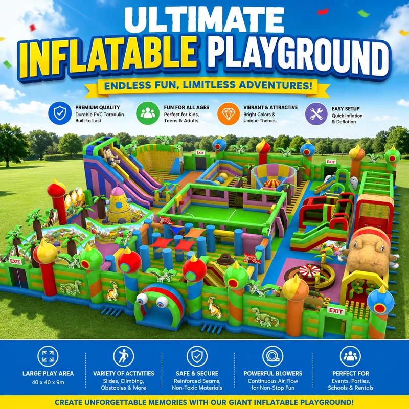Custom Inflatable Theme Park Playground Commercial Inflatable Obstacle Course Indoor Outdoor Inflatable Adventure Park for Kids