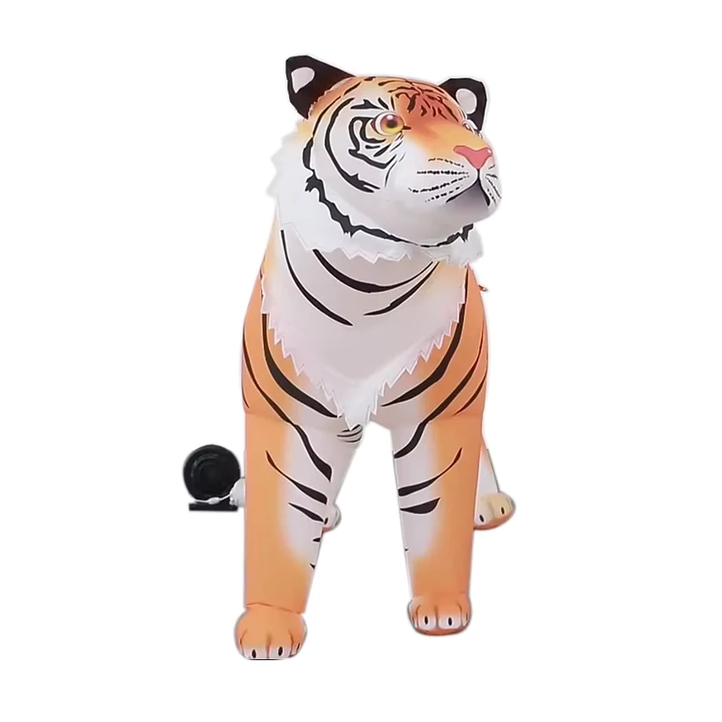 Individuell gestalteter aufblasbarer Tiger Tierform Cartoon mit LED-Licht für Messen und Werbung