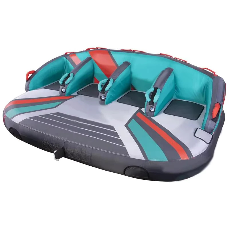 Custom Inflatable Towable Water Sports Water Tube Boat 4 Rider Water Jet Ski Sports Inflatable Towing Sofa Towable Tube